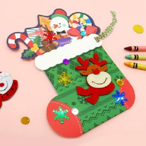 크리스마스 양말카드 5SET /어린이집 유치원 크리스마스만들기 만들기재료-칭찬나라큰나라